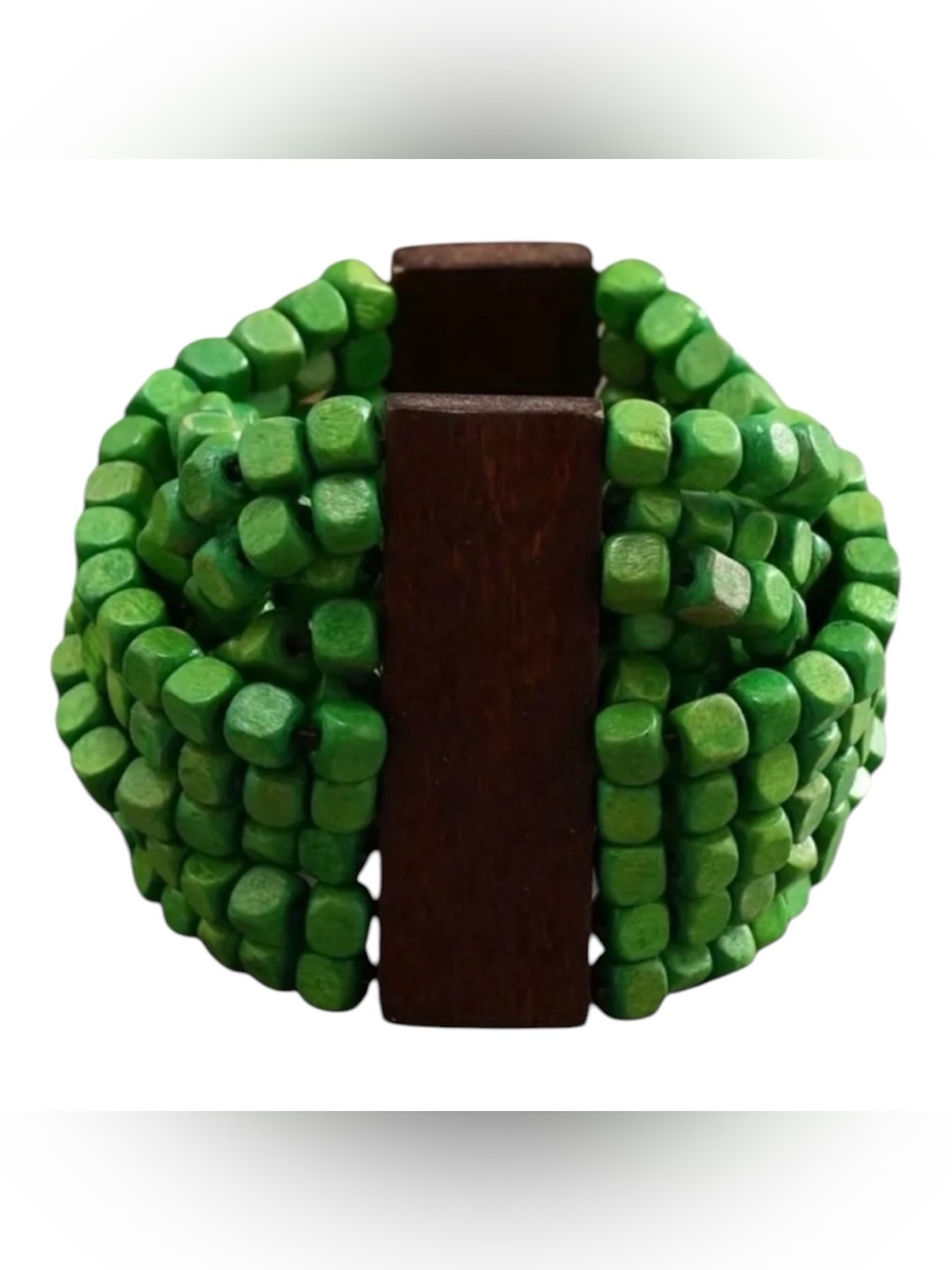 Green Bohemian Wooden Bead Bracelet